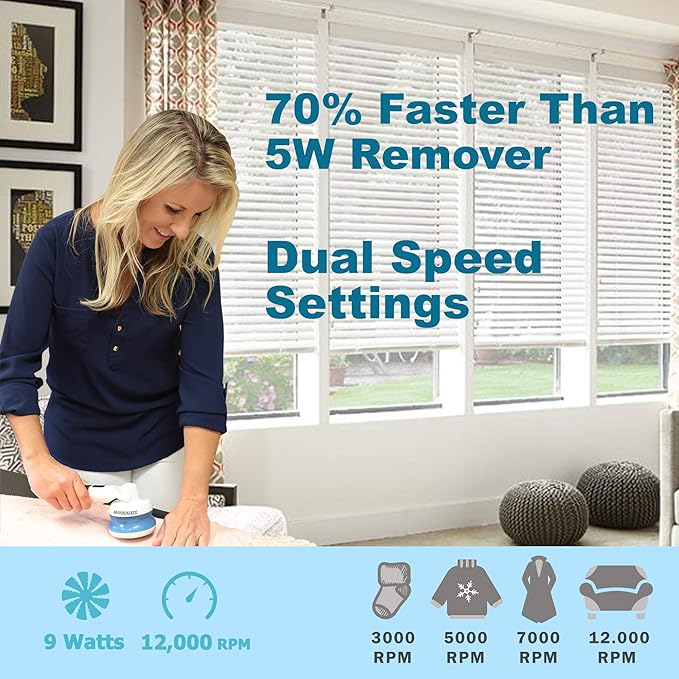 Lint Remover Electric Clothes Sweater Fabric Shaver for Furniture, Blanket, Curtain, Socks, Legging, Wool, Cashmere - Rechargeable – 2 Speeds – Bonus Lint Roller-Ruum Studio Home