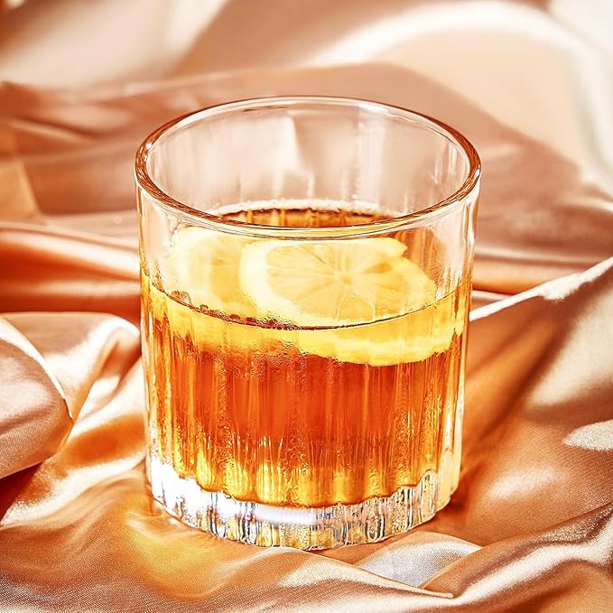 Whiskey Glasses Set of 4,Lead-Free Crystal Old Fashioned Glass,300ml Rocks Glass Tumblers for Drinking Bourbon,Cognac,Irish Whisky,Whiskey Gifts for Men-Ruum Studio Home