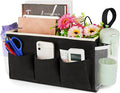 Bedside Caddy Bedside Organizer Bedside Storage Caddy with Fixed Straps and Water Bottle Holder for Home College Dorm Bunk Bed Hospital Bed Crib Bed Rails (Black)-Ruum Studio Home