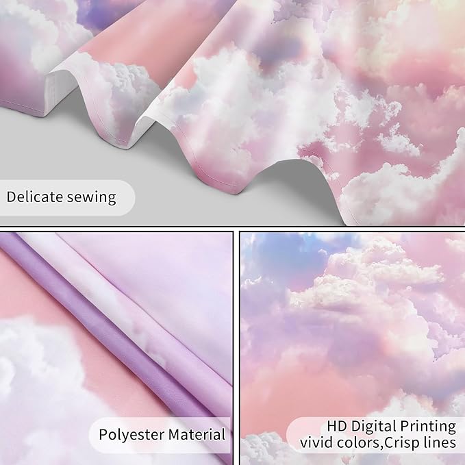 HVEST Pink Cloud Tapestry Colorful Abstract Clouds Natural Landscape Tapestries Wall Hanging for Bedroom Living Room Teen Dorm Indie Decor Poster Blanket,59x51 Inches-Ruum Studio Home