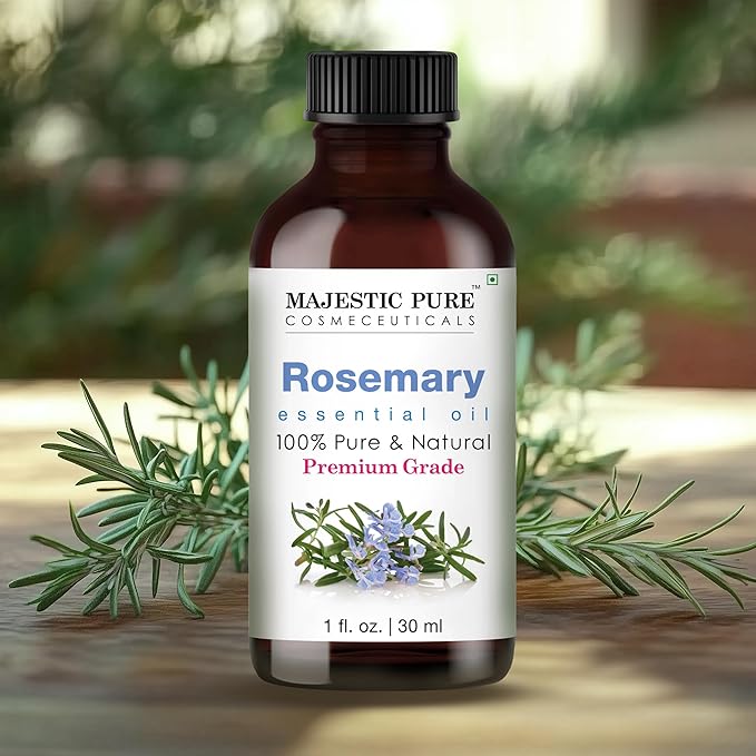 Majestic Pure Rosemary Essential Oil with Glass Dropper - 1 Fl Oz - 100% Pure and Natural Rosemary Oil - Premium Grade Essential Oils for Diffuser, Aromatherapy, Soap and Candle Making-Ruum Studio Home