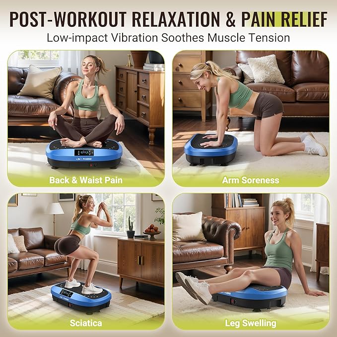 FLYBIRD Vibration Plate Exercise Machine, 120 Adjustable Speed High Intensity Vibration for Muscle Toning Weight Loss Lymphatic Drainage, Full Body Workout Vibration Plate Ideal for Fitness & Recovery-Ruum Studio Home