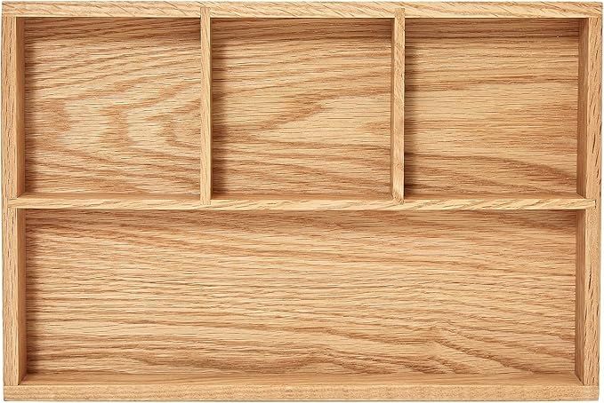 pandapark Wood Organizer Tray,Black Walnut,Desk & Drawer Storage Box (Oak Master-4)-Ruum Studio Home