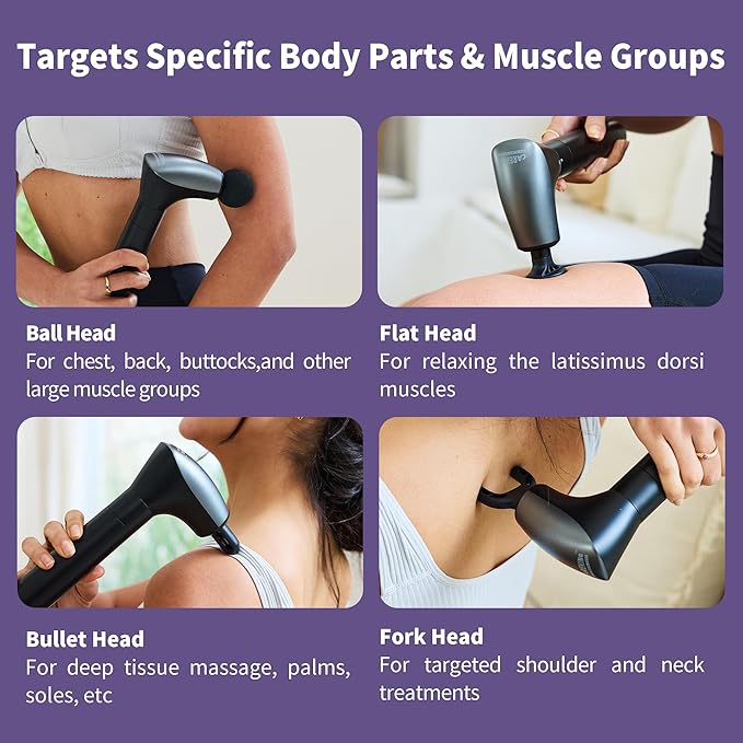 2-in-1 Detachable Muscle Massage Gun Deep Tissue with 20'' Extension Handle, Back and Neck Massager for Pain Relief, Handheld Massager for Shoulder Lower Back Leg Waist, FSA-HSA Eligible-Ruum Studio Home