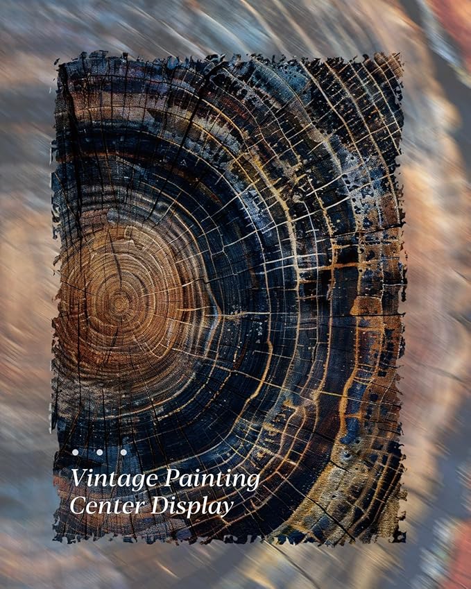 HUARCEY Gold Framed Vintage Wall Deocr for Living Room, Tree Rings Art Abstract Wood Grain Texture Bathroom Art Large Canvas Print Nature Inspired Farmhouse Pictures for Study Office Bedroom 16"x24"-Ruum Studio Home