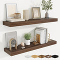 fuqing Floating Shelves for Wall, Bathroom Shelf Wall Mounted for Storage, Shelves with Invisible Bracket for Bedroom, Kitchen, Living Room, Farmhouse Small Book Shelf, 30 Inch Set of 2, Walnut-Ruum Studio Home