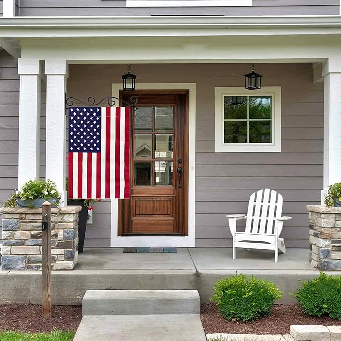 TOPFLAGS American Garden Flag with Wall Garden Flag Hanger Garden Flags Banner Hanger for Wall Outside Yard Small 12x18 Inch-Ruum Studio Home