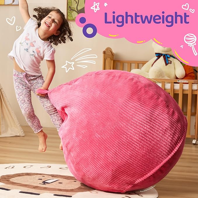 Bean Bag Chairs Teardrop Bean Bag Chair Beanbag Chair with Memory Foam Filled Machine Washable Cover for Living Room, Bedroom (Small,Pink)-Ruum Studio Home