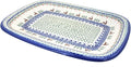 Blue Rose Polish Pottery Reindeer Delight Large Rectangular Serving Platter-Ruum Studio Home
