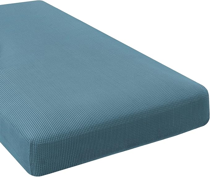 H.VERSAILTEX Super Stretch Individual Chaise Cover Sectional Couch Covers for L Shaped Sofa Both Left/Right Featuring Thick Jacquard Textured Twill Fabric (1 Piece Chaise Cover, Storm Blue)-Ruum Studio Home