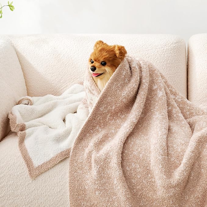 Snuggle Sac Buttery Beige Blanket Twin Size for Bed and Sofa, Reversible Super Soft Blankets Warm Cozy Knit Fuzzy Plush Blankets for Couch, Picnic, Ombre Beige, 60x80 inches-Ruum Studio Home