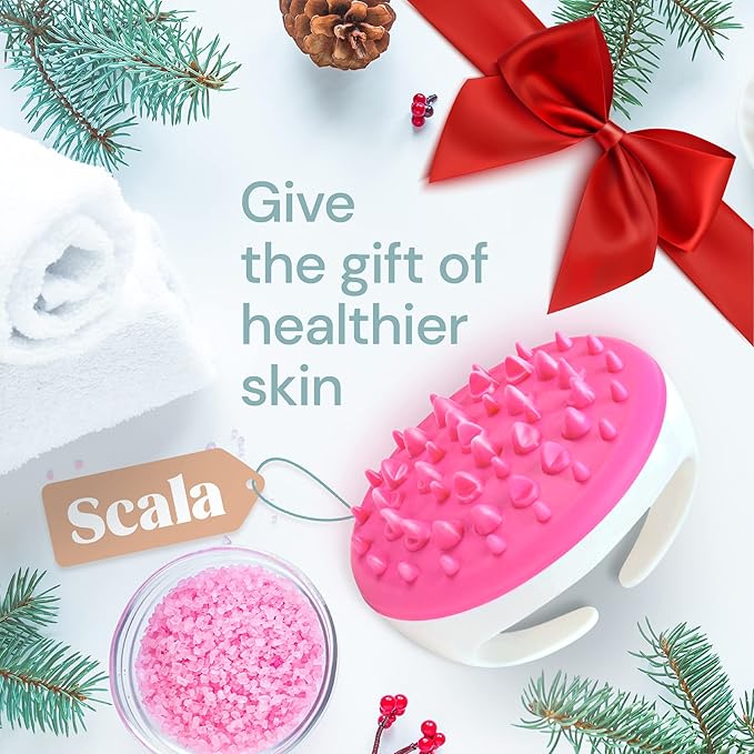 Scala Silicone Anti Cellulite Massager, Body Shower Scrubber, Cellulite Remover - Improve Circulation, Distribute Fat Deposits, Body Massager, Exfoliator, Fat Roller Use with Creams and Oils - Pink-Ruum Studio Home
