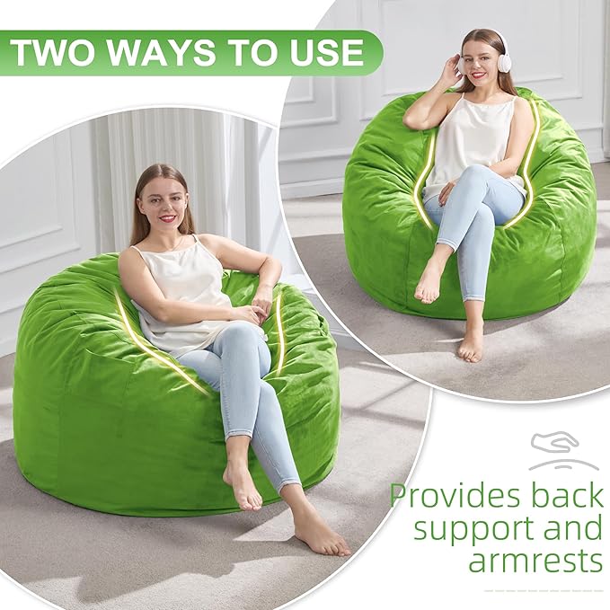 Hobestluk 3FT Bean Bag Chair Giant Bean Bag Chairs for Adults Large Bean Chairs with Removable Cover, Beanbag Chair with Filler, Adult Bean Bag Chairs for Living Room, Bedroom-Ruum Studio Home