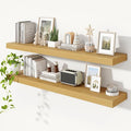 Heimlove 55 Inch Floating Shelves for Wall,10 Deep Large Rustic Wall Shelf with Heavy Duty Brackets,Mounted Storage & Display Shelves for Bedroom,Living Room,Kitchen,Office,Set of 2,Oak Color-Ruum Studio Home