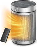 Dreo Space Heater, Portable Electric Heaters for Indoor Use with Thermostat, 1-12H Timer, Eco and Fan Mode, 1500W PTC Ceramic Safety Heat for Office Bedroom Home, With Remote, Silver-Ruum Studio Home