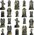 20Pcs Halloween Mini Tombstones Figurines, Plastic Miniature Tombstones Set Mini Gravestones Halloween Decorations for Miniature Graveyard Scene Haunted House DIY Crafts-Ruum Studio Home