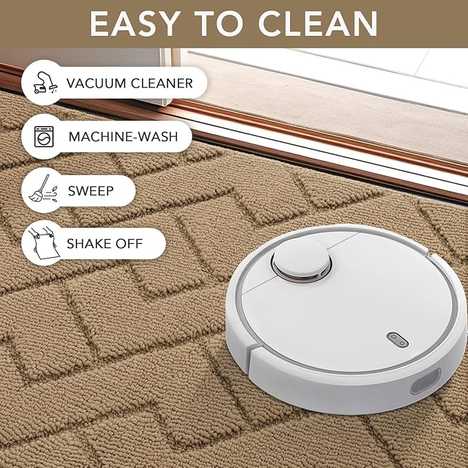 hicorfe Front Door Mat Outside Entrance,36"x59" Absorbent Muddy Dirt Resist Welcome Door Mats Outdoor Indoor,Stain and Fade Resistant,Non Slip Backing Entry Mat Doormat for Entryway(Brown)-Ruum Studio Home