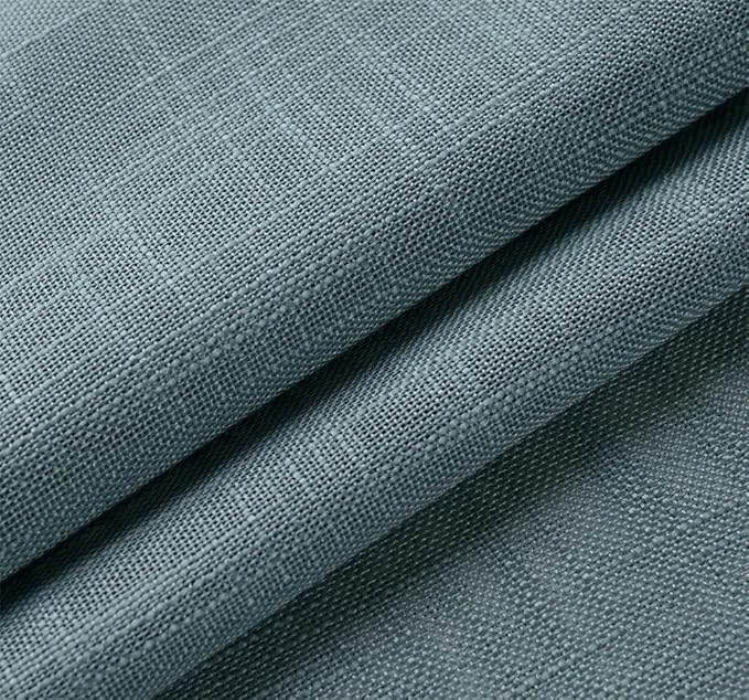 MIUCO Semi Sheer Curtains Poly Linen Textured Solid Grommet Curtains 84 Inches Long for Kids Room 2 Panels (2 x 37 Wide x 84" Long) Teal-Ruum Studio Home