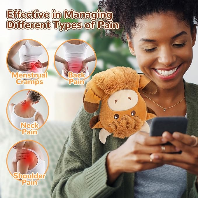 Microwave Heating Pad for Pain Relief, 16" x 11" Microwavable Heating Pads for Cramps, Back Pain, Neck Shoulder, Muscles, Knee, Joints, Natural Heat Pack Moist Heat, Highland Cow with Round Eyes-Ruum Studio Home
