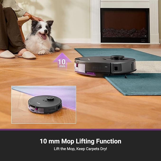 Eureka E20 Plus Robot Vacuum with Bagless Self Emptying Station, Robotic Vacuum and Mop Combo, 45-Day Capacity, Upgraded 8000Pa Suction and Anti Hair-Tangling Brush, LiDAR Navigation, App Control-Ruum Studio Home