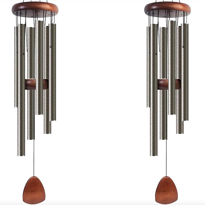 Large Aluminium Wind Chimes 37" Inches to Create a Zen Atmosphere Suitable for Outdoor, Garden, Patio Decoration Wind Chimes with Wind Catcher Suitable as A Gift for Unisex(2 Pack Copper)-Ruum Studio Home