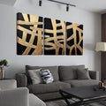 Canvas Wall Art Decor Large Wall Art Pictures for Living Room Black And Gold Wall Art Decor Artwork for Walls Abstract Textured Wall Art Prints Art Work For Room Office Home Wall Decor 24" X 36" *3pcs-Ruum Studio Home