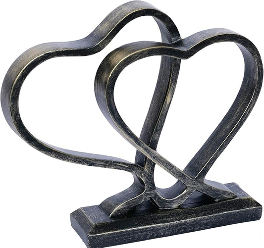 Heart Sculpture for Living Room Decor Heart Decoration Gift for Her and Him Love Wedding Anniversary Couples Gift Modern Heart Statue for Home Coffee Table Dining Table Centerpiece Birthday Gift-Ruum Studio Home