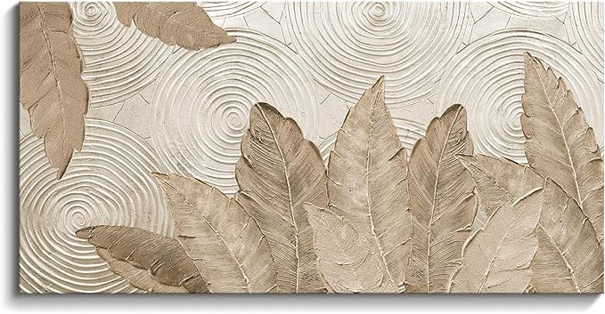Minimalist & Modern Art for Bedroom Decor Framed Abstract Artwork for Walls Neutral & Contemporary Beige Wall art - Artwork for Living Room and Boho Style Large Abstract Wall Art 24×48IN-Ruum Studio Home