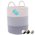 OrganiHaus Gray Nursery Laundry Basket 15x18 | Farmhouse Hamper Basket | Extra Large Storage Basket | Blanket Basket for Living Room | Baby Laundry Hamper | Toy Basket for Kids | Soft Pillow Basket-Ruum Studio Home