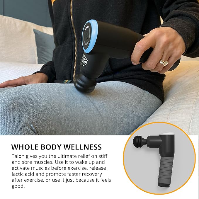 Talon Percussion Massage Gun + Massage Cane + Gun Holder System - Deep Tissue Muscle Massager with Arm Attachment for Whole Body Pain Relief, Upper and Lower Back, Neck & Shoulder Relaxer-Ruum Studio Home