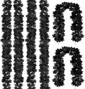Joyhalo 6 Pack 5.7FT Black Maple Leaf Garland,Halloween Artificial Hanging Black Vines,Halloween Outdoor Garland for Mantle,Door Frame,Fireplace and Thanksgiving Decor-Ruum Studio Home