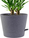 Self Watering Pots for Indoor Plants,12 inch Planters with Drainage Holes Plastic Flower Pots with Deep Reservoir, Grey Speckles-Ruum Studio Home