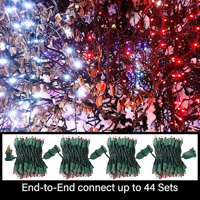 100 Count RED and White - String Lights - 21.6FT LED Christmas Lights, Mini led Lights for Indoor Outdoor Home Holiday Party Wedding Independence Day Decoration-Ruum Studio Home