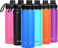 DRINCO Stainless Steel Water Bottle Spout Lid Vacuum Insulated Double Wall Water Bottle Wide Mouth (40oz 32oz 22oz 18oz 14oz) Leak Proof Keeps Cold or Hot (22 oz, 22oz Royal Blue)-Ruum Studio Home