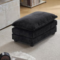 Karl home Modular Ottoman for Sectional Sofa, Chenille Comfy Upholstered Furniture for Living Room, Apartment, Studio, Office, (Ottoman, Black)-Ruum Studio Home