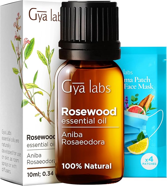 Gya Labs Rosewood Essential Oil for Skin - 0.34 Fl Oz - 100% Pure Natural Rosewood Oil for Diffuser & Aromatherapy, Massage, Candle Making Scent-Ruum Studio Home
