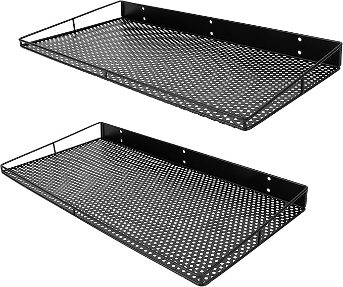 RedCall Heavy-Duty Wall Shelf, 2 Pack Garage Shelf, 23.5" x 12" Large Wall Mounted Shelves for Garage, Laundry Room, Closet, Holds Up to 75 Lbs-Ruum Studio Home