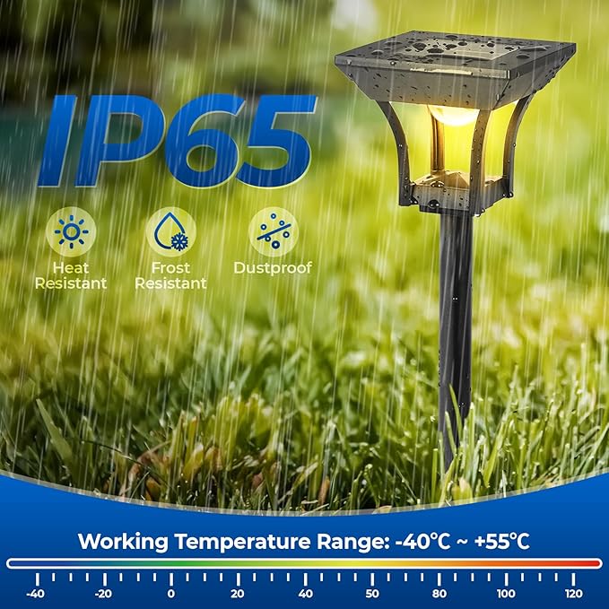CINOTON 6 Pack RGBCW Solar Pathway Outdoor Lights, 3 Lighting Modes Solar LED Garden Light, IP65 Waterproof Outside Solar Powered Landscape Lighting for Patio Walkway Yard Driveway RGB/Warm/Cold White-Ruum Studio Home