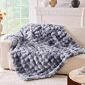 BENVWE Fluffy Faux Fur Throw Blanket for Couch - Soft, Plush, Thick, Cozy, Fuzzy Luxury Minky Bubble Blanket for Home Living Room Decor, Gifts for Women, Tie-dye Light Grey, 63" x 80", 1100GSM-Ruum Studio Home