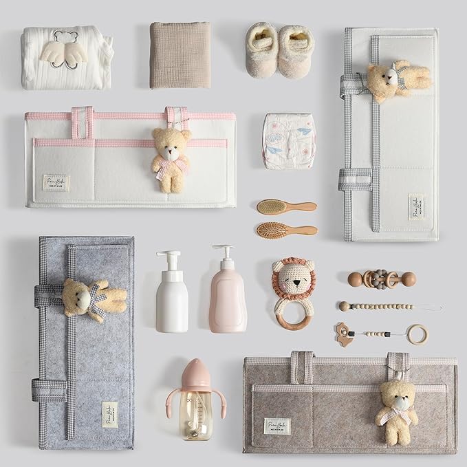 PeraBella XL Diaper Caddy Organizer With Handle, Baby Shower Gifts Basket Bag, Registry Search Must Haves Items, Newborn Girl Boy Nursery Storage Organizer, Baby Bag Essentials, Car Diaper Caddy Cart-Ruum Studio Home