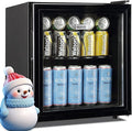 WANAI Mini Fridge Cooler 60Cans Beverage Refrigerator Glass Door Beverage Cooler for Beers Wine Juicer Adjustable Shelves LED Lights for Home, Office or Bar-Ruum Studio Home