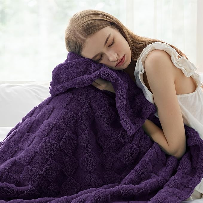 Bedsure GentleSoft Twin Blanket for Bed Purple - Super Soft Cozy Blankets for Women Men Girls, Cute Fuzzy Fleece Throws for Bedroom Couch, 60x80 Inches-Ruum Studio Home