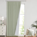Vision Home Soft Green Pinch Pleated Full Blackout Curtains Linen Blended Room Darkening Window Curtains 102 inch for Living Room Bedroom Thermal Insulated Pinch Pleat Drapes with Hooks 60" Wx102 Lx1-Ruum Studio Home