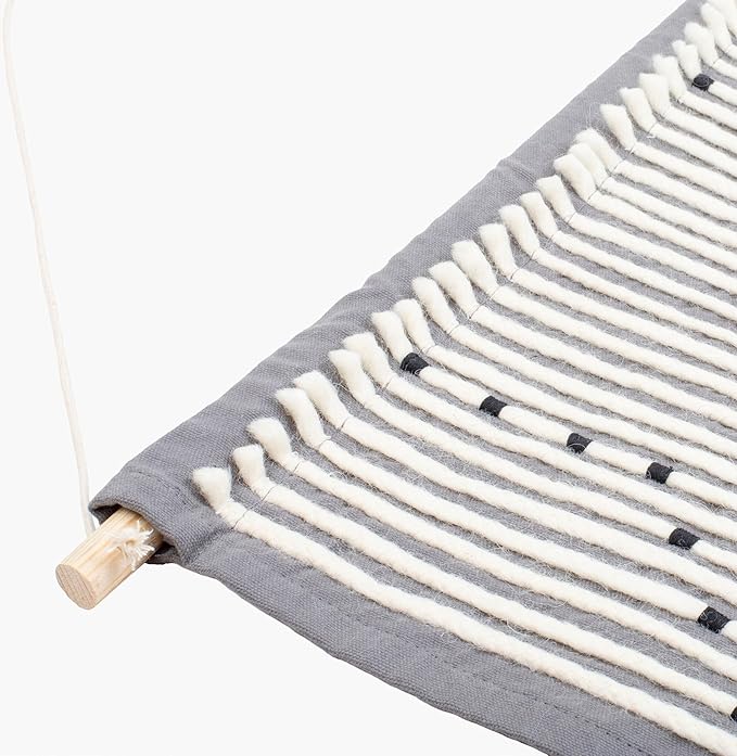 Mark&Day Wall Art, Schlublberg Modern Farmhouse Medium Gray Macrame Tapestry Wall Hanging for Living Room, Bedroom, Office or Kitchen (36"H x 24"W)-Ruum Studio Home