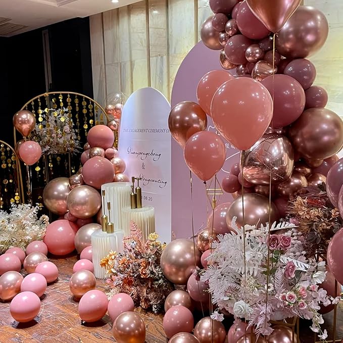 130pcs Retro Pink Balloons Different Sizes 18" 12" 10" 5" Blush Pink Latex Balloon Garland Arch Kit for Birthday Baby Shower Valentine's Day Wedding Anniversary Party Decorations-Ruum Studio Home
