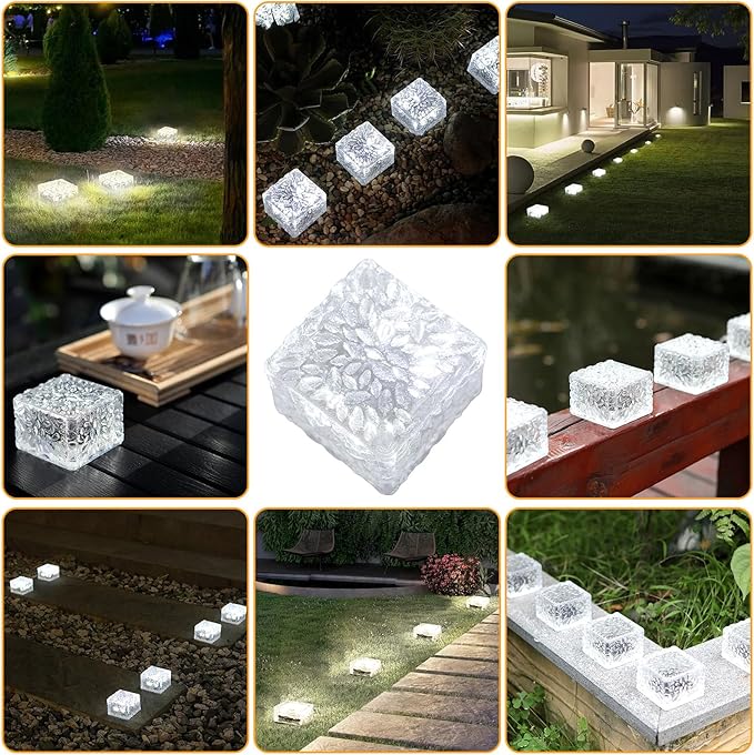 Solar Brick Lights - Outdoor Waterproof Patio & Garden Decor (3 Packs) for Patio, Yard, Walkway, Pathway-Ruum Studio Home