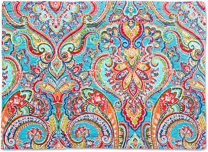 NEWLAKE Quilted Cotton Bed Pillowcases,European Gorgeous Floral Pattern, 2 Pieces, 20x36 Inch-Ruum Studio Home