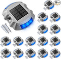 VOLISUN Solar Deck/Dock Lights, 16-Pack Led IP67 Waterproof Outdoor Warning Step Lights for Driveway Sidewalk Garden Pathway Yard (Blue)-Ruum Studio Home