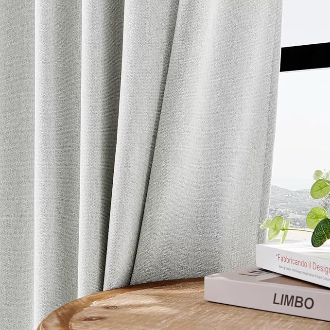 Joydeco Light Filtering Curtains 72 Inch Length for Bedroom, Faux Linen Curtains 72 Inches Long for Living Room, Pinch Pleat Curtains for Living Room 72 Inch Length(52x72 inch, Greyish White)-Ruum Studio Home