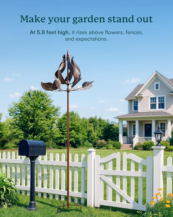 Wind Spinners Outdoor - Large Tulip Metal Wind Spinners with Stake, Garden Windmill Yard Spinner Lawn Decor (24" W x 75" H)-Ruum Studio Home